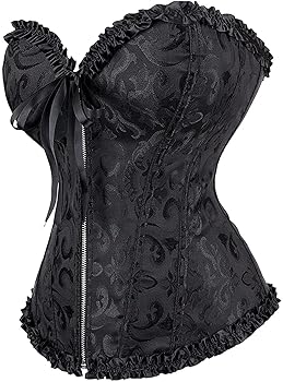 jutrisujo Women's Bustiers & Corsets Overbust Top Brocade